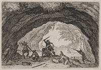 KG 10861
<br/>
Reizigers overvallen ("Capricci")
<br/>
<em>Callot, Jacques (1592 - 1635)</em>